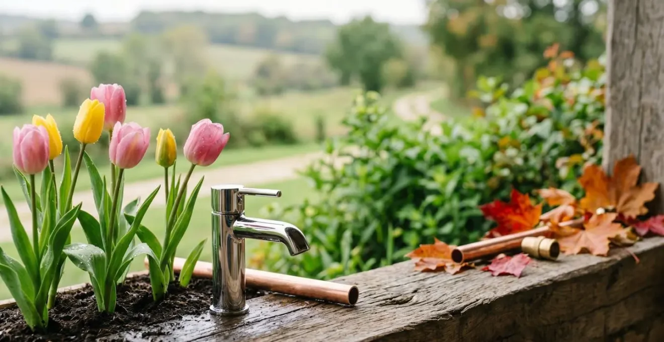 Représentation visuelle des saisons et périodes optimales pour travaux de plomberie