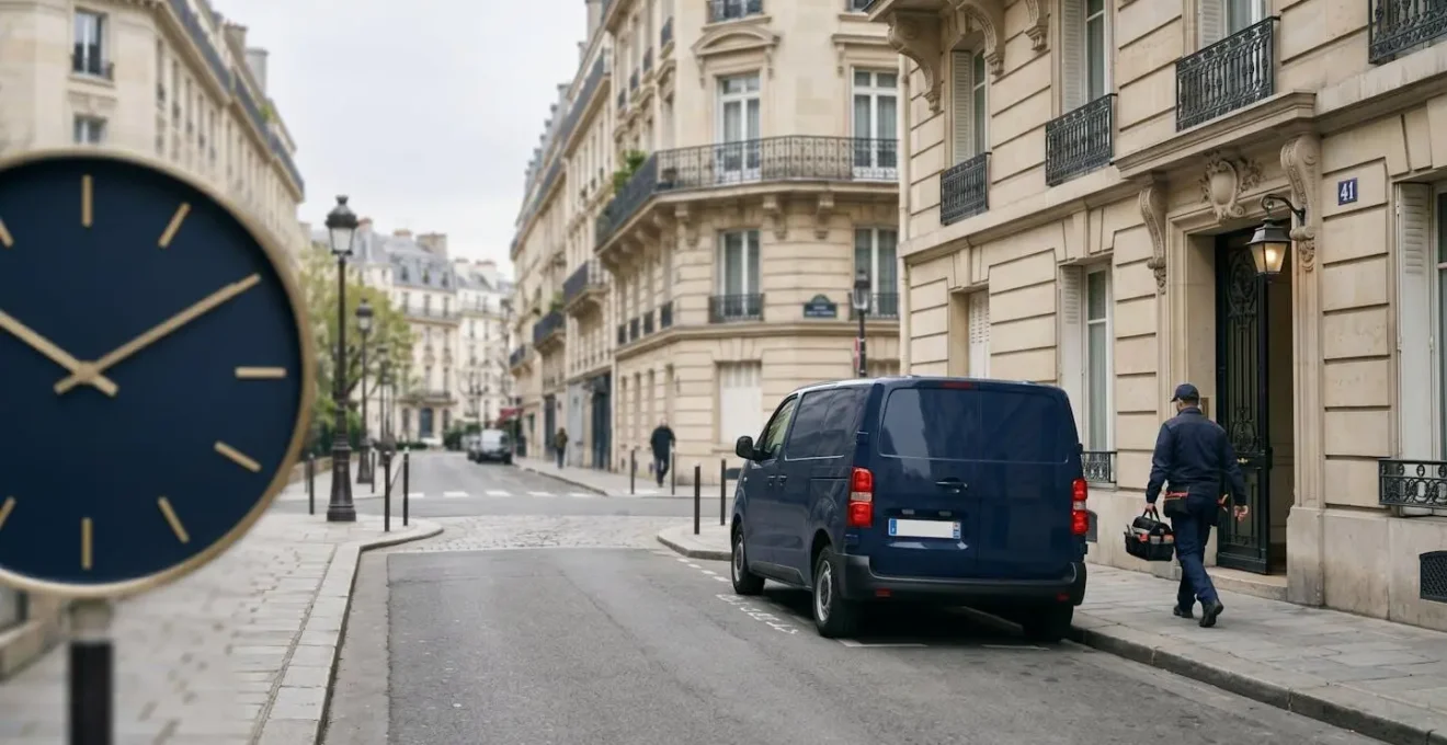 Vue minimaliste illustrant les différences de temps d'intervention entre artisan local et plateforme de dépannage