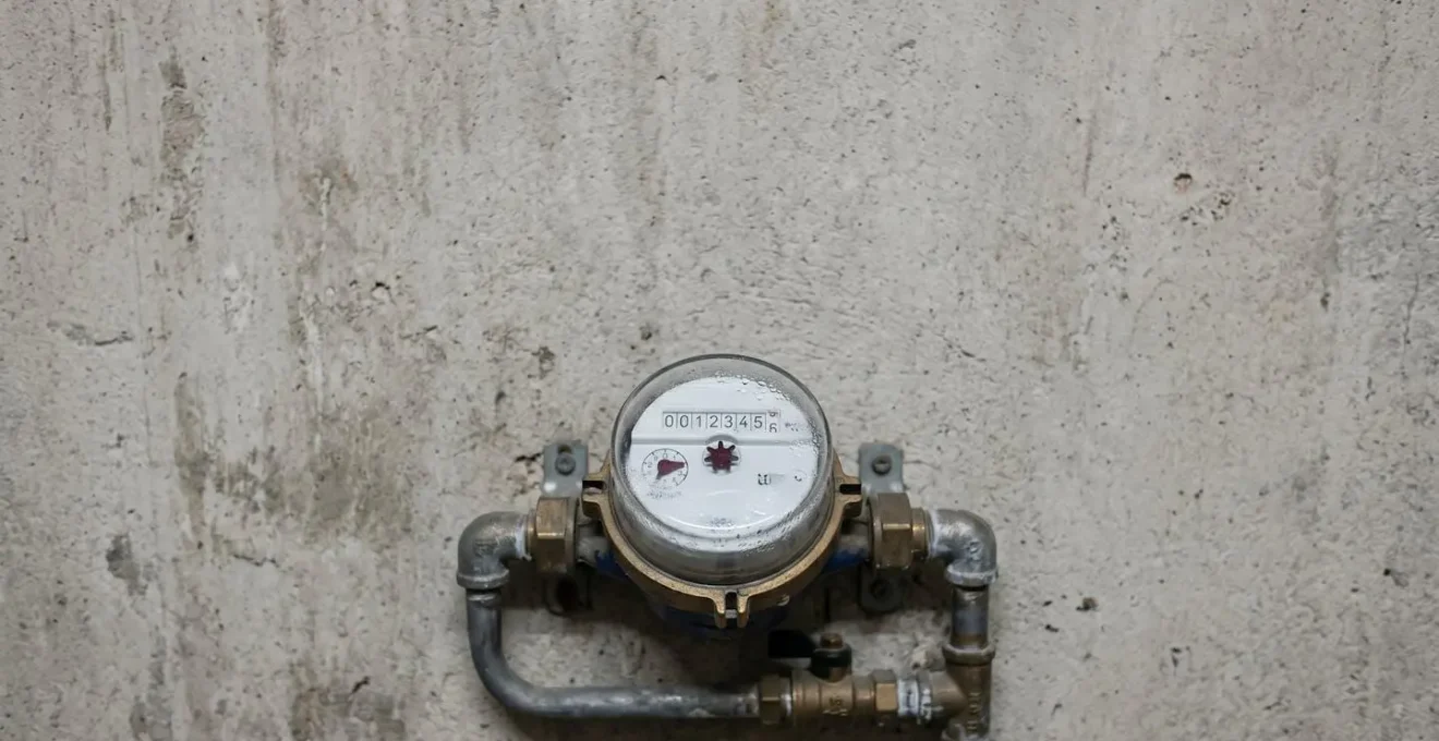 Compteur d'eau domestique français avec roue étoilée et index de consommation pour la détection de fuite
