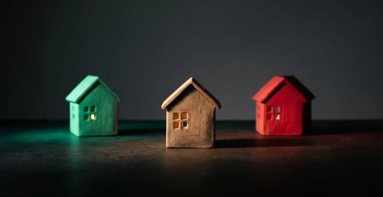 Concept visuel de décision simple pour évaluer le niveau d'urgence d'une panne de chaudière avec code couleur