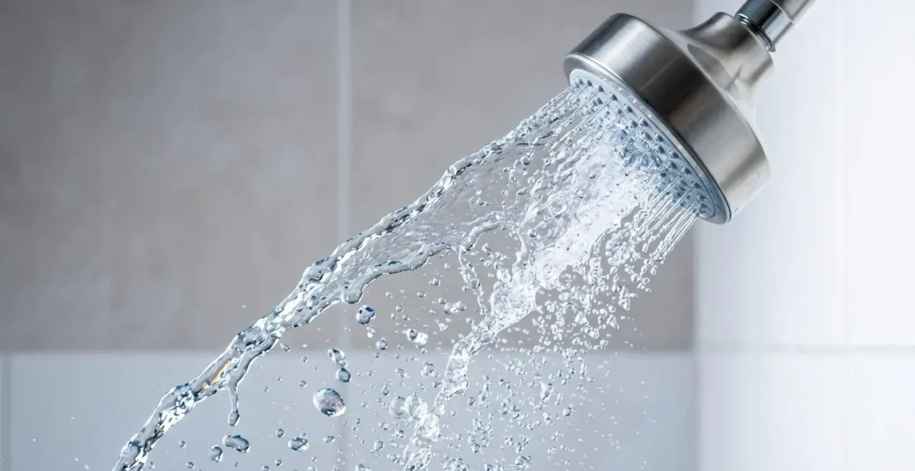 Pomme de douche moderne avec jet d'eau aere creant un effet venturi