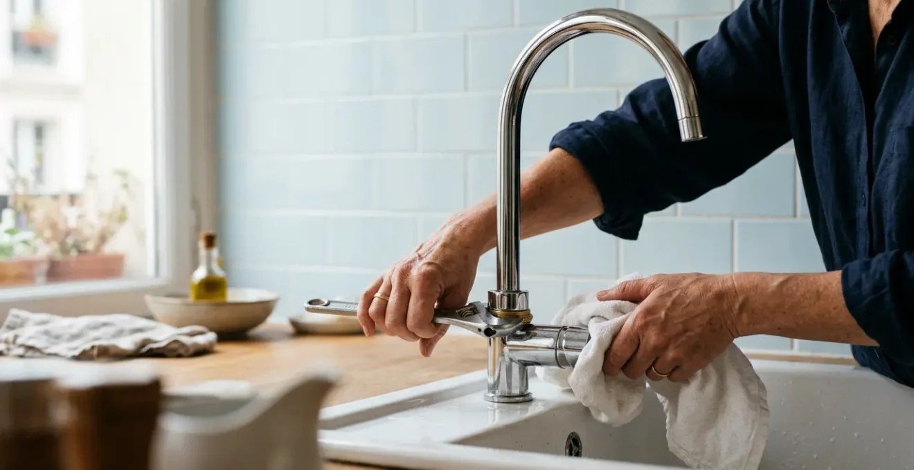 Installation d'un robinet de cuisine en toute sécurité sans risque d'inondation