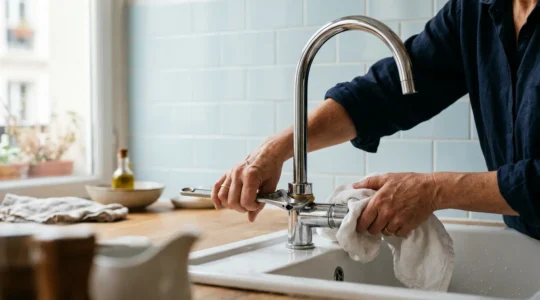 Installation d'un robinet de cuisine en toute sécurité sans risque d'inondation