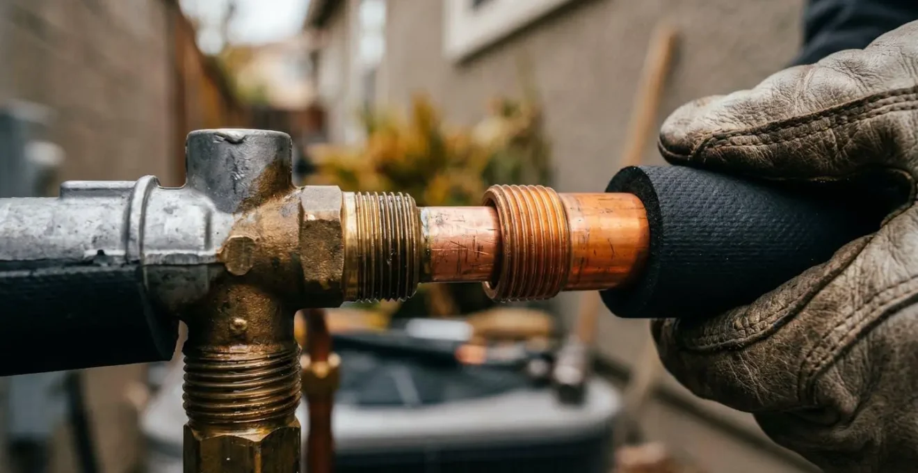 Installation professionnelle d'une pompe à chaleur moderne dans un cadre résidentiel